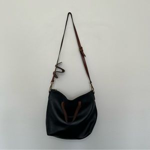 Madewell The Zip-Top Transport Carryall true black brown tote cross body bag